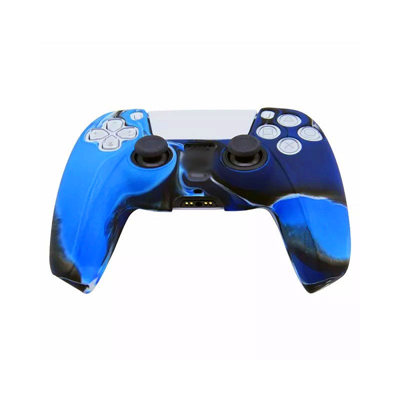 Funda protectora de silicona azul para PS5 que brilla en la oscuridad para  controlador de PS5 con 8 tapas de agarre para el pulgar que brillan en la