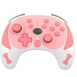 JOYSTICK INALAMBRICO RECARGABLE PARA NINTENDO SWITCH DOG ROSA