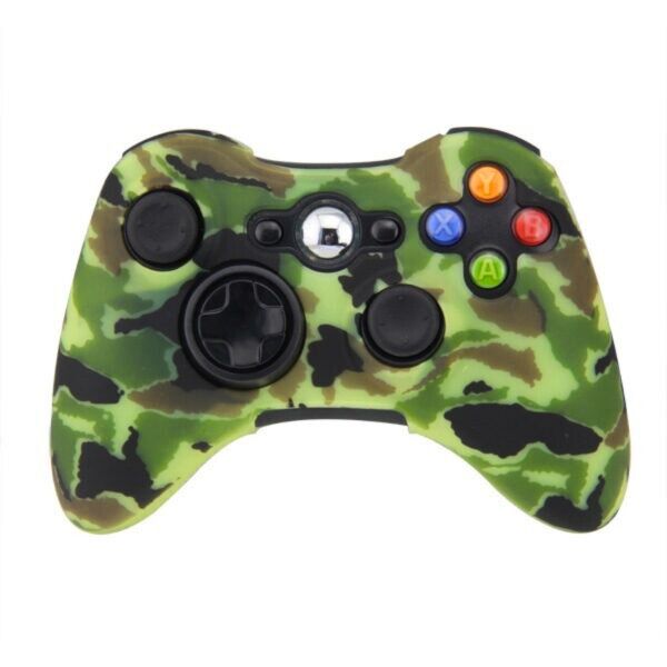 Diseño sin título (28) Funda Protector Silicona de Joystick Para Xbox360 Camuflado Verde Fluo