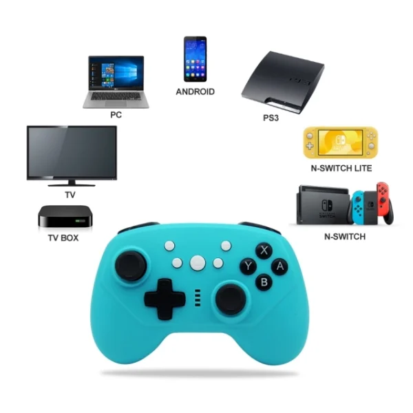 Joystick Inalámbrico Recargable para Nintendo Switch PC PS3 Ios y Android Celeste