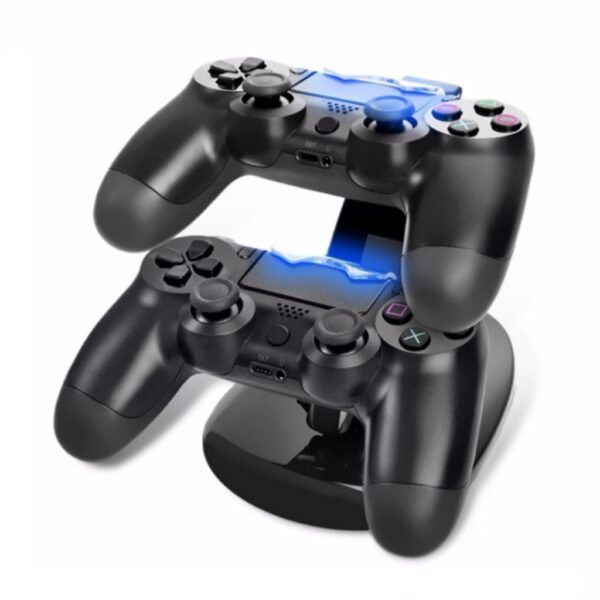 Base Cargador Dual Joystick Control Mando Para Ps4 Negra
