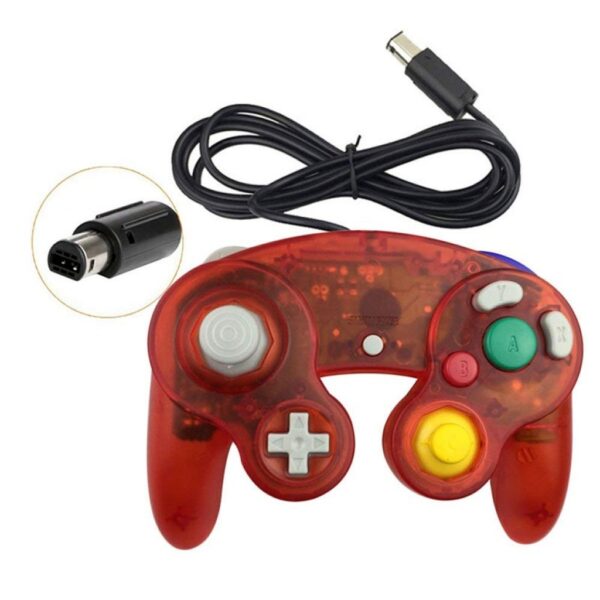 Joystick Control Mando Para Game Cube y Wii Rojo Transparente