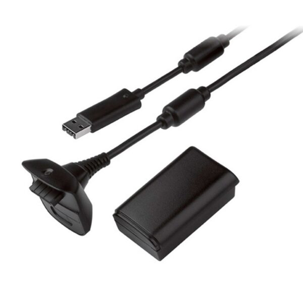 Kit Carga y Bateria de Joystick Para Xbox360 Negro