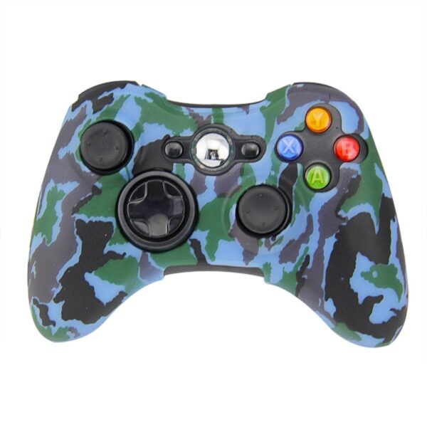 Funda Protector Silicona de Joystick Para Xbox360 Camuflado Azul