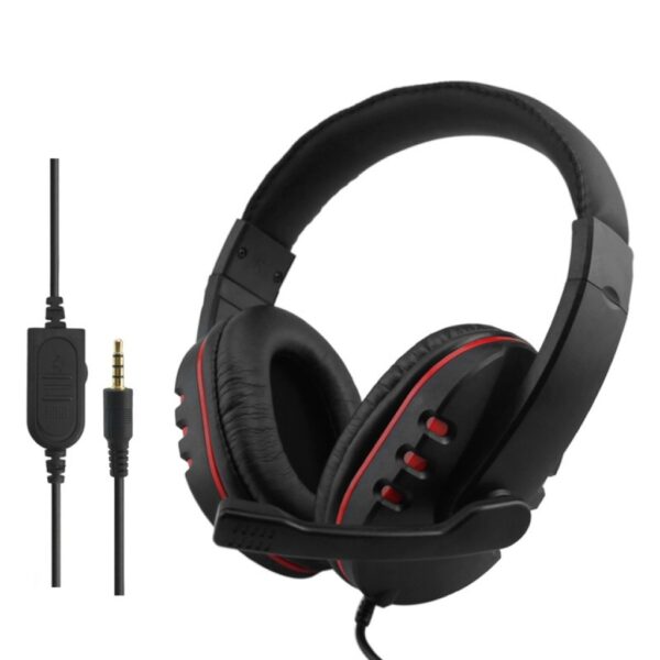 Auriculares gamer con microfono para Ps4 Ps5 Xbox One Series S|X Switch y celular negro y rojo