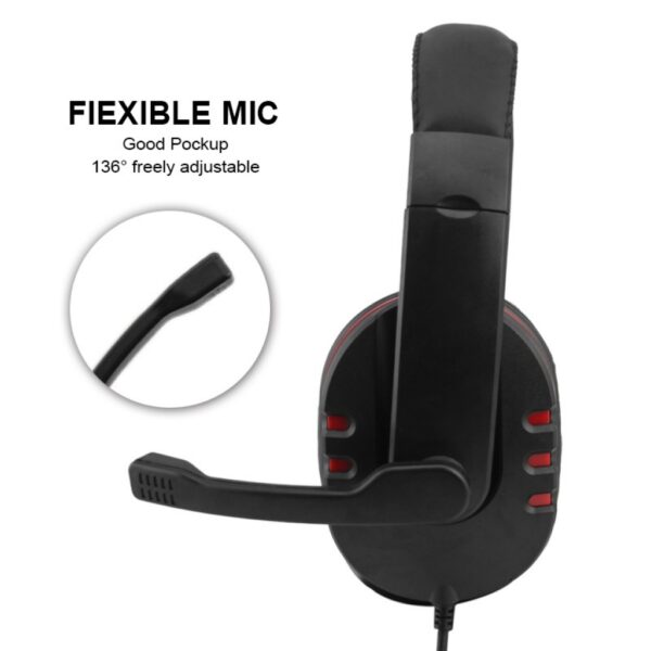 Auriculares gamer con microfono para Ps4 Ps5 Xbox One Series S|X Switch y celular negro y rojo