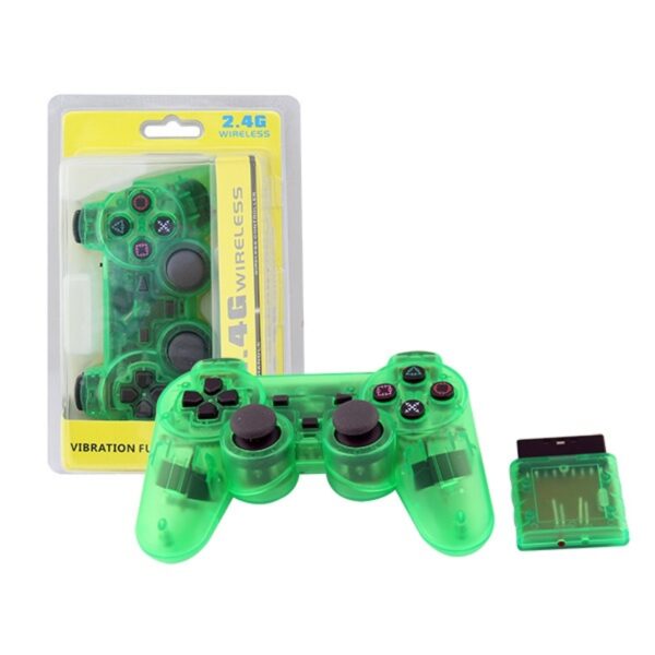Joystick Inalambrico Para Ps2 Verde Transparente