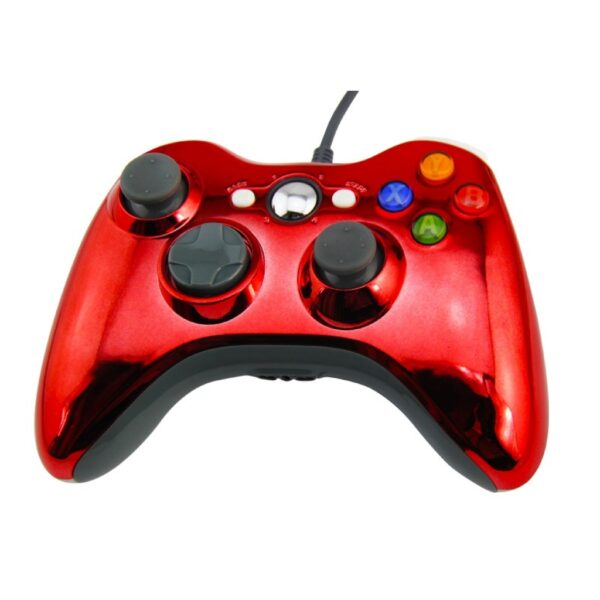 Joystick Control Mando Cableado Compatible Para Xbox360 y Pc Rojo Cromo