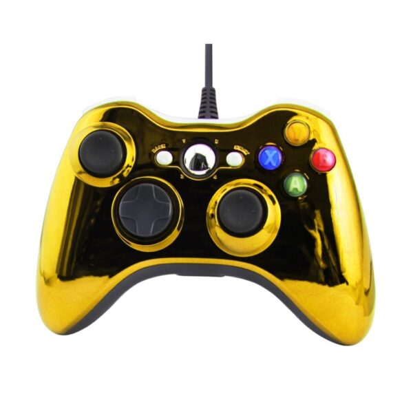 Joystick Control Mando Cableado Compatible Para Xbox360 y Pc Dorado Cromo