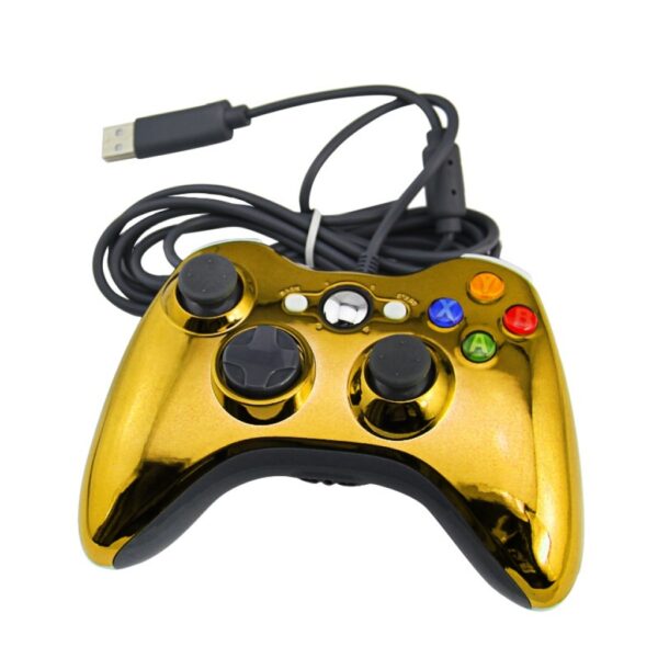 Joystick Control Mando Cableado Compatible Para Xbox360 y Pc Dorado Cromo