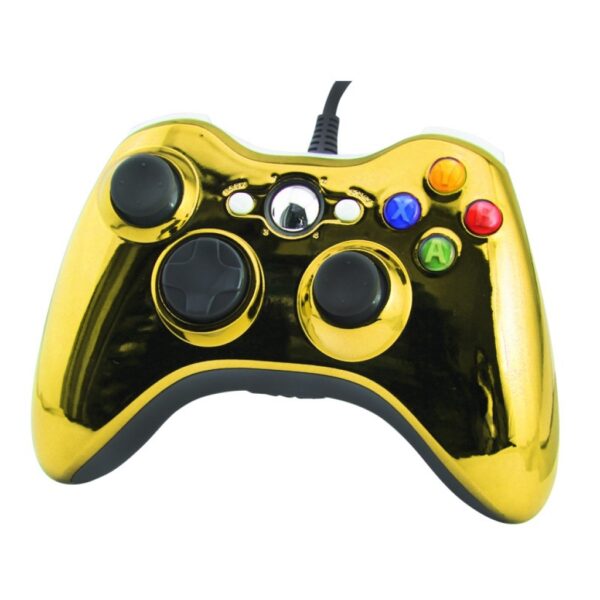 Joystick Control Mando Cableado Compatible Para Xbox360 y Pc Dorado Cromo
