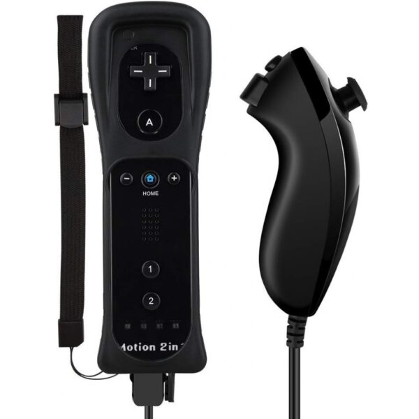 Joystick Compatible Wiimote Con Motion Plus + Nunchuk Para Wii Negro