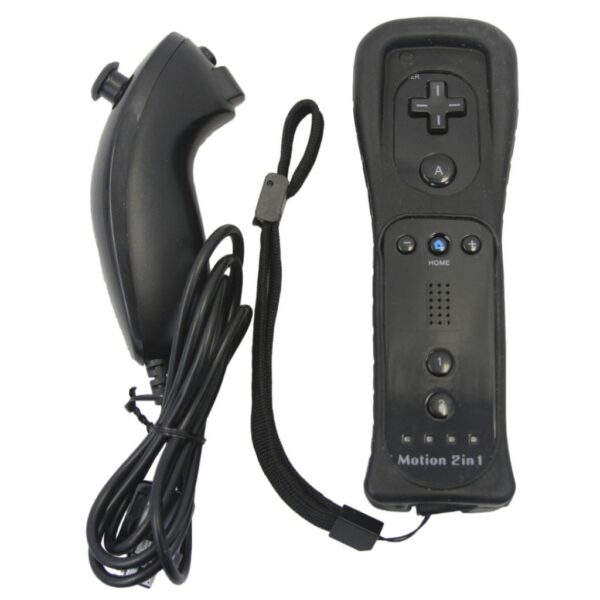 Joystick Compatible Wiimote Con Motion Plus + Nunchuk Para Wii Negro