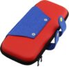 Funda estuche transporte protectora rigida para Nintendo Switch atuendo azul y rojo