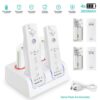 Base Carga Cuadruple + 4 Baterias Para Wiimote Wii Blanca