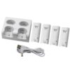 Base Carga Cuadruple + 4 Baterias Para Wiimote Wii Blanca