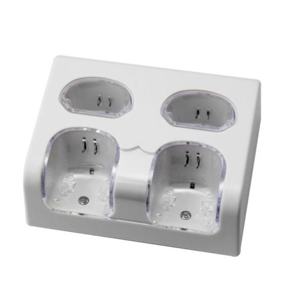 Base Carga Cuadruple + 4 Baterias Para Wiimote Wii Blanca