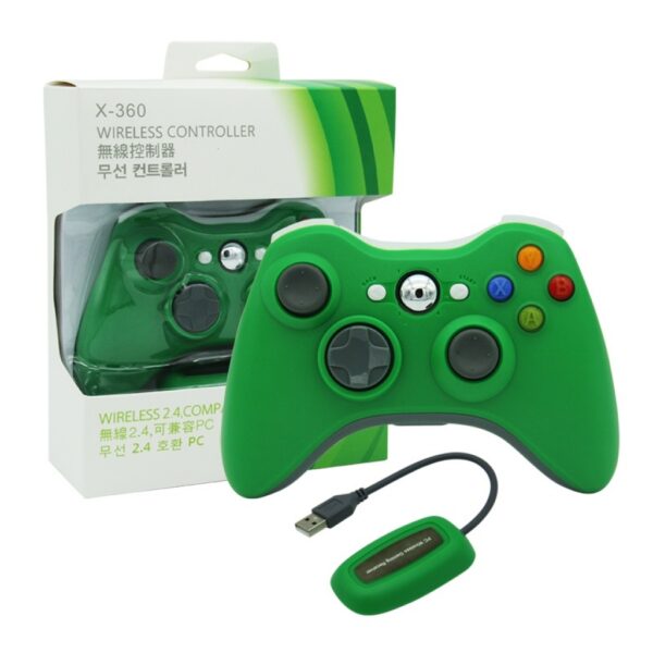 productos34_13900.jpg Joystick Inalambrico + Receptor Usb Compatible Para Xbox360 y Pc Verde