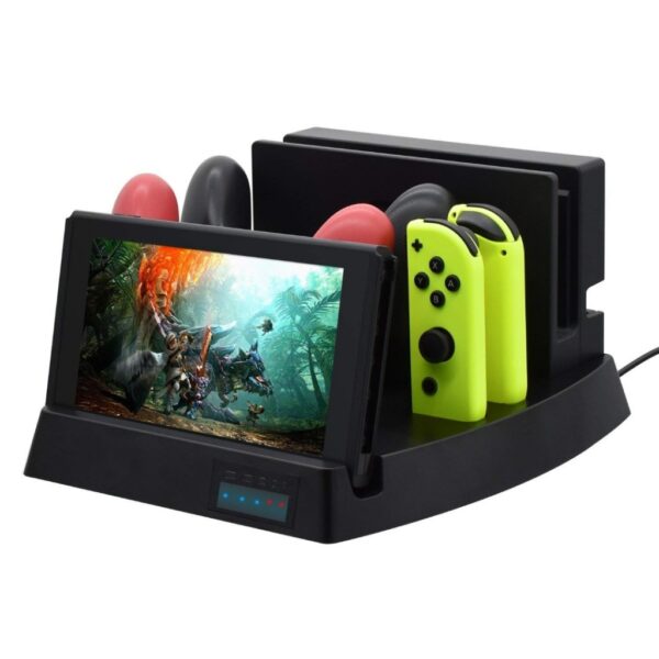 Soporte organizador y estacion de carga para Nintendo Switch