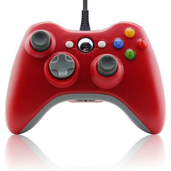 Joystick Control Mando Cableado Compatible Para Xbox360 y Pc Rojo