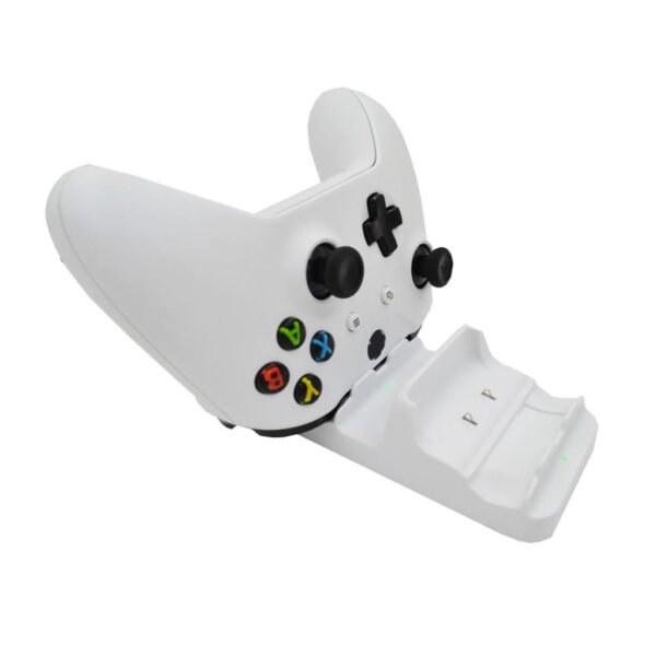 Base de Carga + 2 Baterias de Joystick Para Xbox One S Slim Blanca