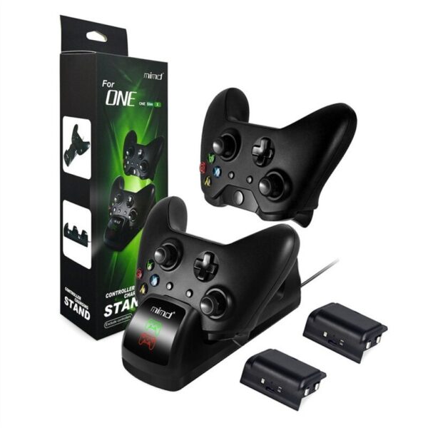 productos34_14601.jpg Base de Carga + 2 Baterias Recargables 1200mha Para Xbox One / Slim / X