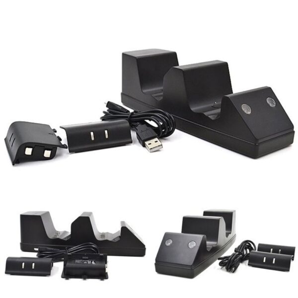 Base Carga + Baterias Recargables 1200mha de Joystick Para Xbox One