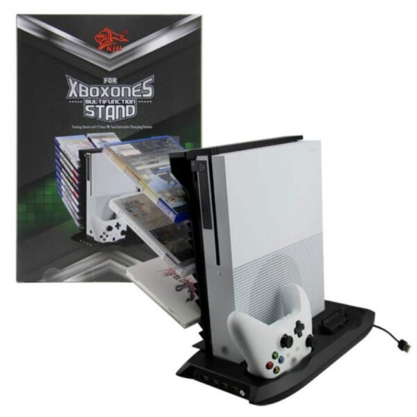 Base Ventilacion Carga Dual de Controles Hub Usb y Soporte de Juegos Para Xbox One Slim