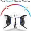 Base Carga Horizontal Dual de Joystick Control Mando Para Ps5 Blanco