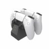 Base de Carga Negra Doble Por Puerto Inferior Para Joystick Ps5 Con Fuente