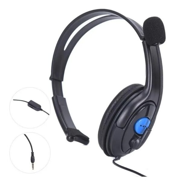 Auriculares MONOAURAL con micrófono acolchados para PS5 PS4 Xbox Series y SWITCH