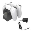 Base de Carga Negra Doble Por Puerto Inferior Para Joystick Ps5 Con Fuente