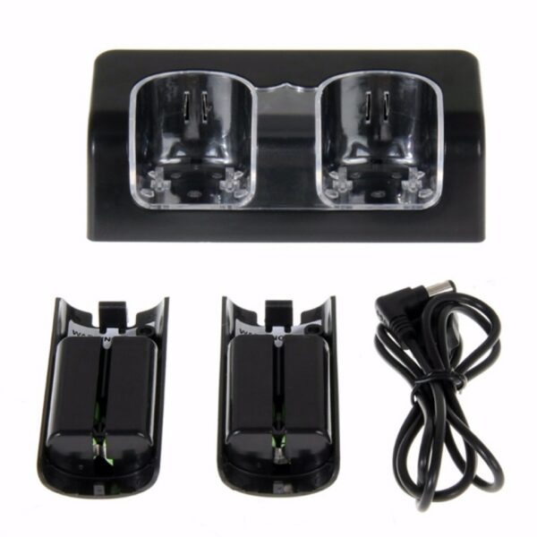 productos34_5570.jpeg Base Cargador Doble y 2 Baterias Recargables Para Wii Wiimote Negro