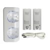 Base Cargador Doble y 2 Baterias Recargables Para Wiimote Blanca