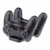 Base Carga Horizontal Doble Joystick Control Mando Para Ps4 Negra V1