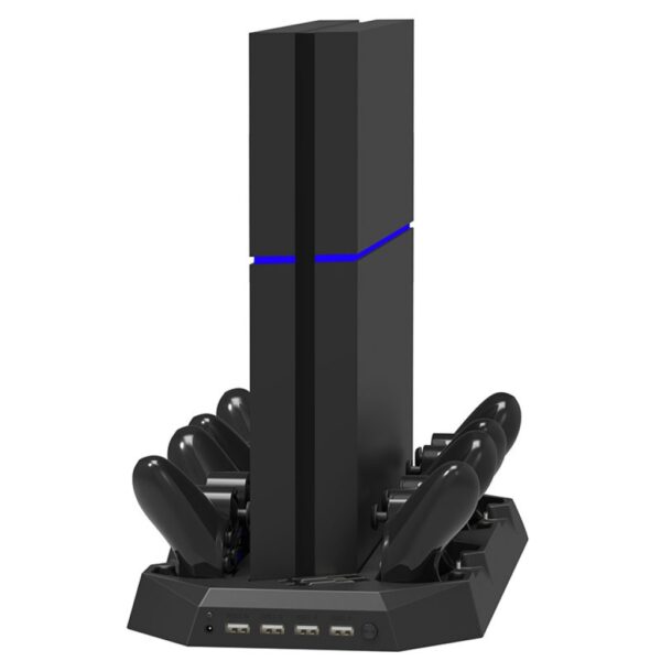 Soporte Base Carga 4 Controles Doble Ventilador Led 4 Usb 3.0 Ps4 10 En 1