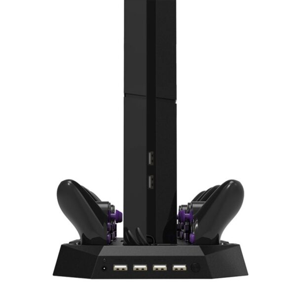 Soporte Base Carga 4 Controles Doble Ventilador Led 4 Usb 3.0 Ps4 10 En 1
