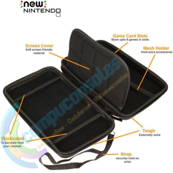 Estuche Protector Rigido Para Nintendo New 3ds Xl Negro