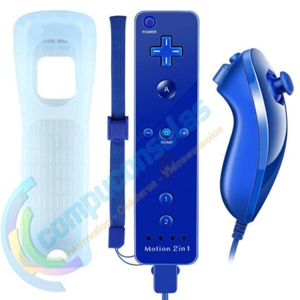 Joystick Compatible Wiimote Con Motion Plus + Nunchuk Azul