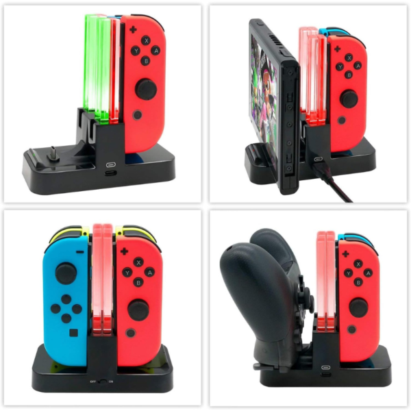 Base de Carga Compatible con Nintendo Switch JoyCon y Joystick Pro