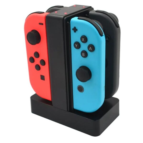 Base de Carga Compatible Para 4 Joy-Con Negra