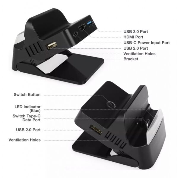 Base Dock Carga y Salida TV Hdmi Para Nintendo Switch